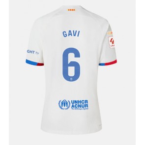 Lacne Muži Futbalové dres Barcelona Paez Gavi #6 2023-24 Krátky Rukáv - Preč